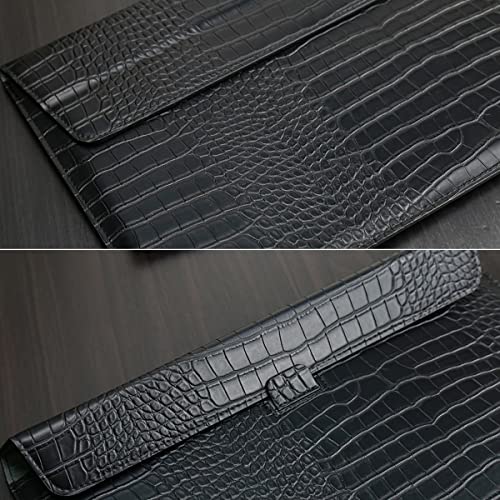 Black PU Leather Flip Sleeve Universal Fit 15-16" Laptops with Stand | Lightweight Water-Resistant Laptop Bag. Perfect for Business Travel&Work. Plush Lining Prevents Scratches. Fits MacBook Pro16 - color: Black