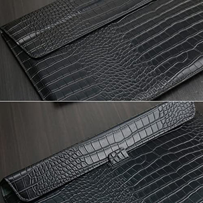 Black PU Leather Flip Sleeve Universal Fit 15-16" Laptops with Stand | Lightweight Water-Resistant Laptop Bag. Perfect for Business Travel&Work. Plush Lining Prevents Scratches. Fits MacBook Pro16 - color: Black