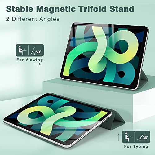 Magnetic Case for iPad Air 11 Inch M4/M3/M2 2026/2025/2024, Smart Folio for iPad Air 5th/4th Gen. 10.9 Inch 2022/2020, Trifold Stand Case, Auto Sleep/Wake, Support Apple Pencil Pro(Green) - color: Green