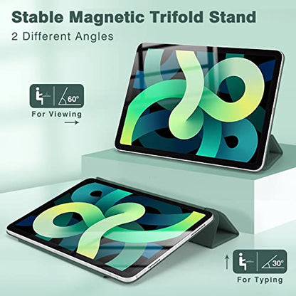 Magnetic Case for iPad Air 11 Inch M4/M3/M2 2026/2025/2024, Smart Folio for iPad Air 5th/4th Gen. 10.9 Inch 2022/2020, Trifold Stand Case, Auto Sleep/Wake, Support Apple Pencil Pro(Green) - color: Green