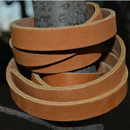Genuine Leather Strap | 72” Long x 1/2” Wide x 1/8 Inch Thick (7-8oz) | Leather Strips for Crafts, Belts, Jewelry & DIY Projects | Tan | 72" L x 1/2" W x 1/8" Thick | Suede Backing | Leather Craft Supplies | Easy to Cut & Stitch | DIY Projects & Repairs |