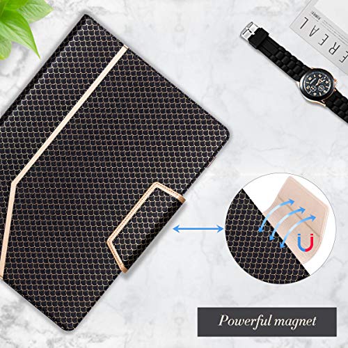 Toplive Business Padfolio, Executive Conference Folder with Document Sleeve, Letter/A4 Size Clipboard, Business Card Holders, Men's & Women's Mermaid Black - color: Mermaids Black