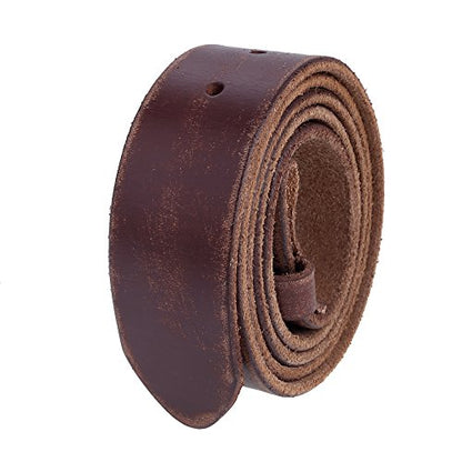 Gelante Genuine Full Grain Leather Belt Strap without Belt Buckle - color: Distressed Brown, size: X-Large (42''-44'')