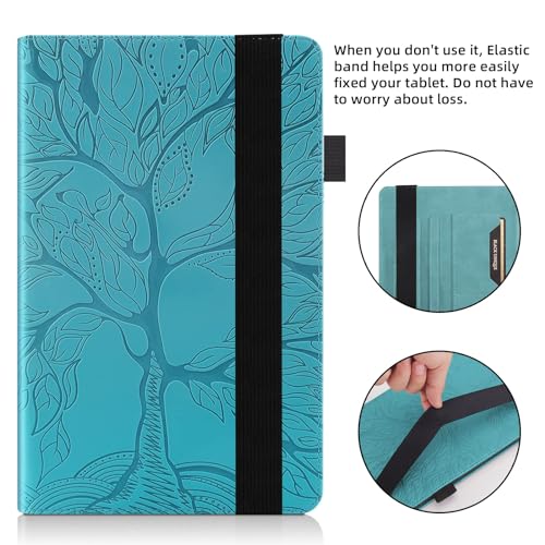 Case for Samsung Galaxy Tab A9 Plus 11 inch 2023 (SM-X210/X216/X218), Flip Cover Samsung Galaxy Tab A9+ 5g PU Leather with Elastic Band & Card Holder -Turquoise - color: Turquoise, size: Tab A9 Plus 11 inch 2023