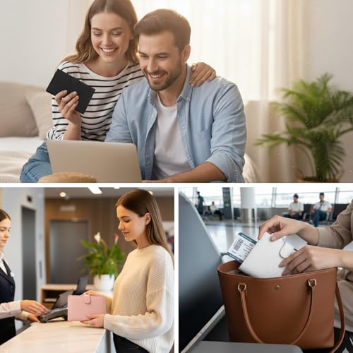 Long Keeper RFID Passport Holder Women Men PU Leather Travel Slim Wallet with Card Holders SIM Slots Zippered Coins Pocket (Grey) - color: Grey