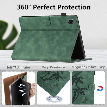 Case for Samsung Galaxy Tab A7 10.4 Inch 2022/2020 (SM-T500/T503/T505/T507/T509) - Multi-Angle Viewing PU Leather Protective Folio Case with Pocket, Auto Wake/Sleep Smart Tablet Cover, Green - color: Green, size: Samsung Galaxy Tab A7 10.4"