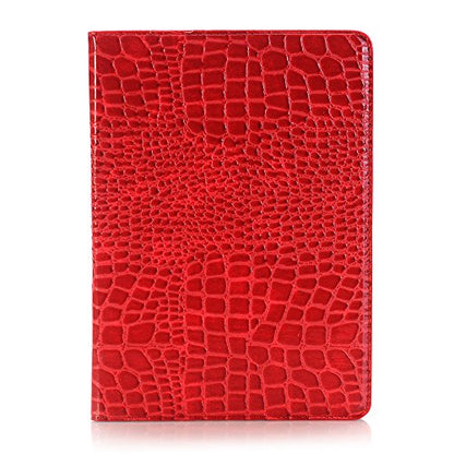 for iPad 9th 8th 7th Gen 10.2 inch Case for Women, iPad Air-3/iPad Pro-2 10.5 inch Case, Crocodile Synthetic Leather Stand Folio Smart Cover - Red - color: Red