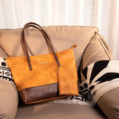 Montana West City Tote Bags Purses and Handbags for Women Causal Bag - color: T-brown