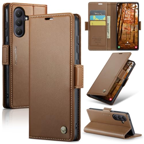 Wallet Case for Samsung Galaxy S26, PU Leather Magnetic Flip Case with RFID Blocking Card Holder Kickstand for Women Men, Shockproof Durable Protective Phone Cover for Galaxy S26 (Brown) - color: Brown