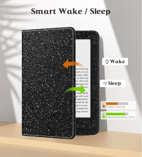 MoKo Case for 6" Kindle (11th Generation,2024/2022), Glitter Black - color: Glitter Black