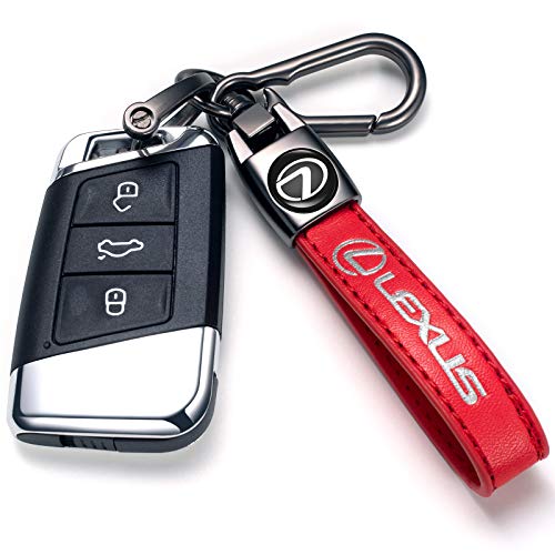 Genuine Leather Car Keychain for Lexus Key Chain for Men and Women Family Present Key Ring Accessories(Red) - color: Black-hdv-06