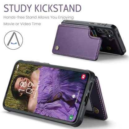 Kowauri for Samsung Galaxy S25 FE Case, PU Leather Wallet Case for Women Men with RFID Blocking Card Holder Slot Magnetic Closure Shockproof Protective Phone Cover for Samsung Galaxy S25 FE (Purple) - color: Purple