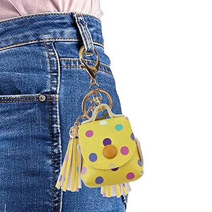 MODOS LOGICOS Charging Case Cover for Apple Air Pods, PU Leather Case with a Couple of Drooping Tassels for Apple AirPods 1/2 Charging Case - Yellow Dots - color: YellowDots(PU)