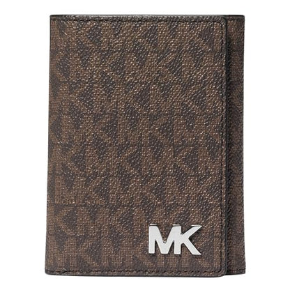 Michael Kors Hudson Trifold Wallet with ID - color: MK Signature/Brown/Black