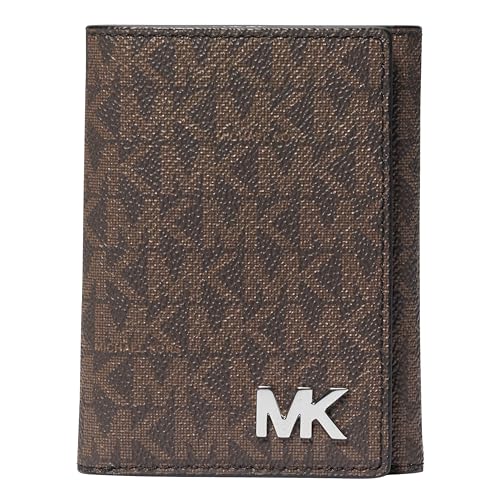 Michael Kors Hudson Trifold Wallet with ID - color: MK Signature/Brown/Black
