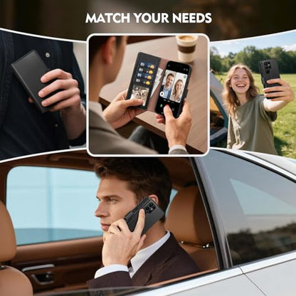 Compatible with Samsung Galaxy S22 Ultra Case Wallet with Card Holder [4 Card Slot] Women Men,RFID Blocking PU Leather Case Flip Shockproof Protector Cover Credit Card Slot Kickstand,Black - color: Black, size: Samsung Galaxy S22 Ultra - 6.8"