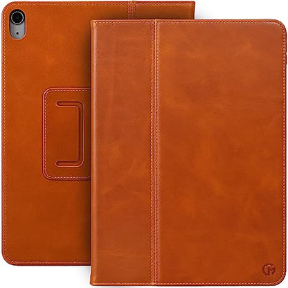 Casemade Real Leather Case Compatible with iPad Air 11-inch M4/M3/M2 (2026/2025/2024), iPad Air 5th/4th Generation 10.9'' - Full-Grain Leather Cover, Auto Sleep/Wake, Dual Stand Position (Tan) - color: Tan, size: iPad Air 11"
