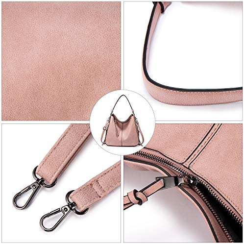 Hobo Crossbody Bag for Women, Designer Shoulder Purse Handbags - color: Pink-gun Black Hardware, size: Large-15.2 inch