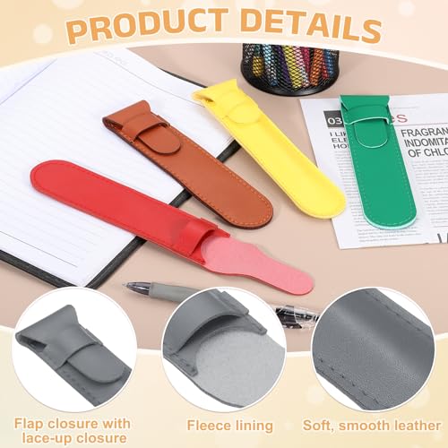 uxcell 2 Pcs Leather Pen Pouch, Flip Single Pen Case Holder Protective Sleeve Cover for Fountain Ball Points Pencils Touch Office Desk Supplies, Gray - color: Gray