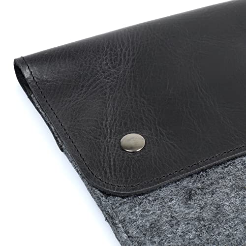 MegaGear Genuine Leather & Fleece Case Compatible with MacBook Pro 14 (M5, M4, M3, M2, M1) & MacBook Air 13.6, 13 (M5, M3, M2, M1) - 13-14 Inch, 2020-2026 - Gray - color: Gray, size: 13–14 Inches