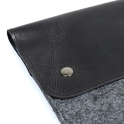 MegaGear Genuine Leather & Fleece Case Compatible with MacBook Pro 14 (M5, M4, M3, M2, M1) & MacBook Air 13.6, 13 (M5, M3, M2, M1) - 13-14 Inch, 2020-2026 - Gray - color: Gray, size: 13–14 Inches
