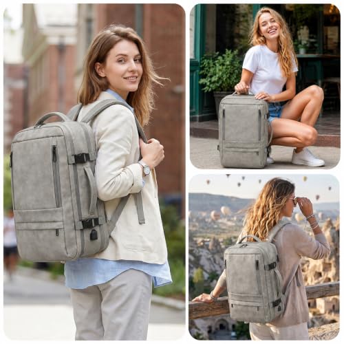 40L Travel Backpack for Men, Carry On Backpack Flight Approved, Grey - color: Grey