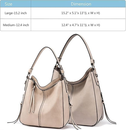 Hobo Crossbody Bag for Women, Designer Shoulder Purse Handbags - color: Apricot, size: Large-15.2 inch