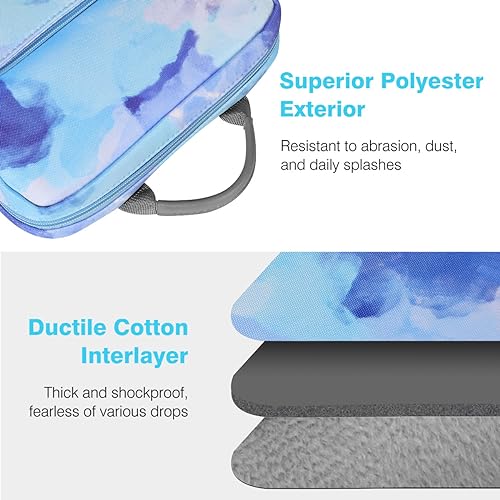 Dadanism 9-11 Inch Tablet Sleeve Bag Carrying Case with Shoulder Strap | Fits iPad (A16) 11", iPad 10th Gen 10.9", iPad Air M4/Pro M5 11", iPad 9/8/7th 10.2", Galaxy Tab A11+ Plus 11", Graffiti blue - color: Graffiti Blue, size: 9-11 Inch