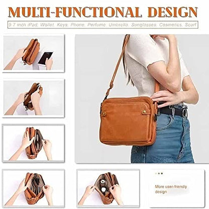 2023 New Crossbody Shoulder Bags And Clutches, Off-Crossbody Leather Shoulder Bags, Purse With Built Multiple Compartments - color: Black