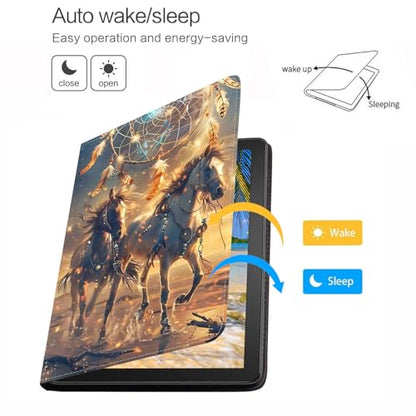 Case for Samsung Galaxy Tab S10 Lite/ S10 FE/ S9 FE 5G 10.9 Inch/ S9 11 Inch, Adjustable Stand Auto Wake/Sleep Smart Leather Cover, Dream Catcher Horse - color: Dream Catcher Horse
