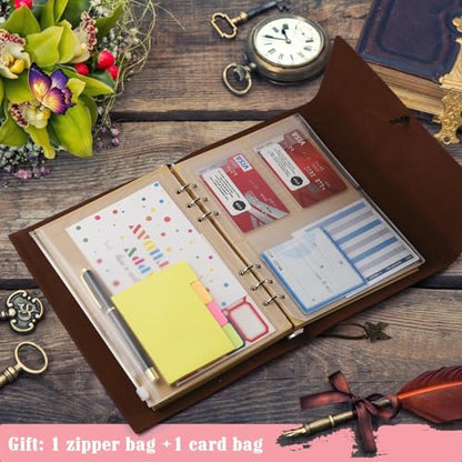 OMEYA Refillable Leather Journal for Women: A5, 100gsm Lined Paper, Pink - color: Pink, size: A5-9.3''×6.3''