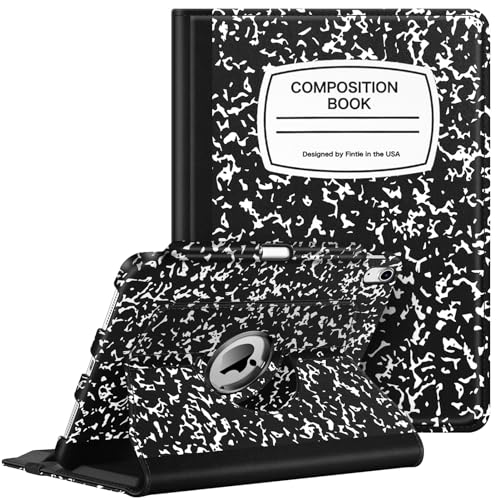 Fintie Rotating Case for iPad (A16) 11th Gen 11-inch, iPad 10th Gen 10.9" | 360° Swivel Stand, Portrait & Landscape Viewing, Shockproof Cover with Pencil Holder, Auto Wake/Sleep, Composition Book Black - color: composition book black