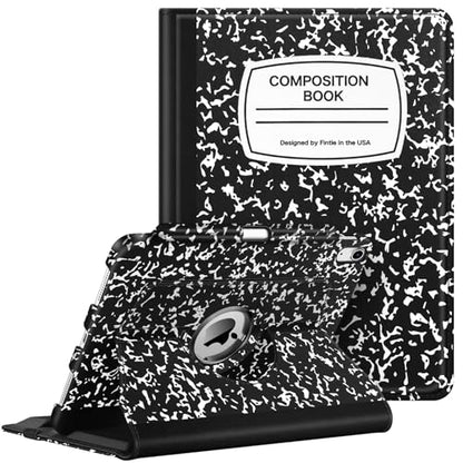 Fintie Rotating Case for iPad (A16) 11th Gen 11-inch, iPad 10th Gen 10.9" | 360° Swivel Stand, Portrait & Landscape Viewing, Shockproof Cover with Pencil Holder, Auto Wake/Sleep, Composition Book Black - color: composition book black