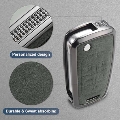 YO&YOYE for Chevy Buick Key Fob Cover, Full Protection Key Case Shell Compatible with Chevrolet Equinox Camaro Cruze Malibu Sonic Folding Key (Model3, Green) - size: Model3-green