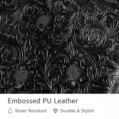 Kinmac Embossed PU Leather 360° Heavy Duty Protective Laptop Sleeve with Poacket (Paisley Black, 12.5 inch-13.6 inch) - color: Paisley Black, size: 12.5 inch-13.6 inch
