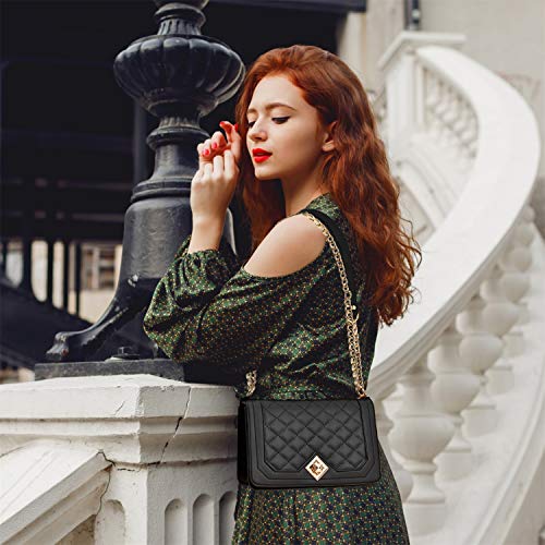 Travistar Crossbody Bags for Women Small Handbags PU Leather Shoulder Bag Purse Evening Bag Quilted Satchels with Chain Strap - color: Khaki