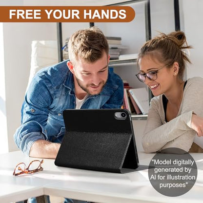 Genuine Leather Case for iPad mini 7th/6th Gen 8.3", Black | Slim Protective Cover, Adjustable Stand, Auto Wake/Sleep - color: Black, size: iPad Mini 7/6 Gen 8.3inch