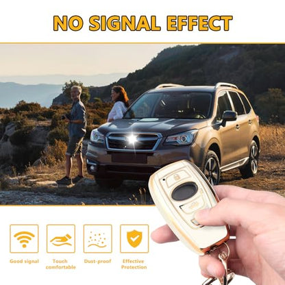 FT FUNTOR for Subaru Key Fob Cover with Keychain - color: A-white