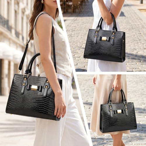 Purses and Handbags for Women, Shoulder Top Handle Satchel Tote Bags - color: Black