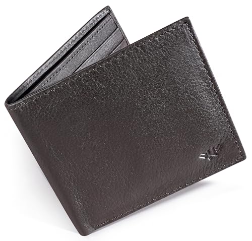 Genuine Leather Wallet for Men, Handcrafted Travel Wallet, Minimalist Mens Slim Bifold Wallet, Anti-Theft RFID Blocking Wallet for Men's, Bi-fold - Chocolate - color: Chocolate, style: Bifold
