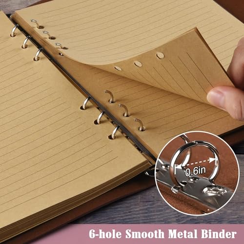 OMEYA Refillable Leather Journal for Women: A5, 100gsm Lined Paper, Pink - color: Pink, size: A5-9.3''×6.3''