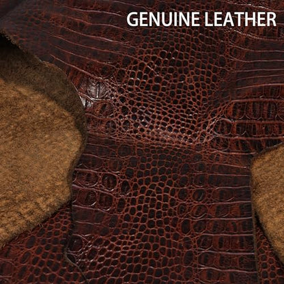 Gexmil Leather Case for iPad Air 11 Inch M4/M3/M2,10.9 Inch,Crocodile Brown | Genuine Leather Cover for iPad Air 2026/2025/2024/2022/2020,Smart Folio Pencil Holder,Protective,Adjustable Stand - color: Brown Crocodile