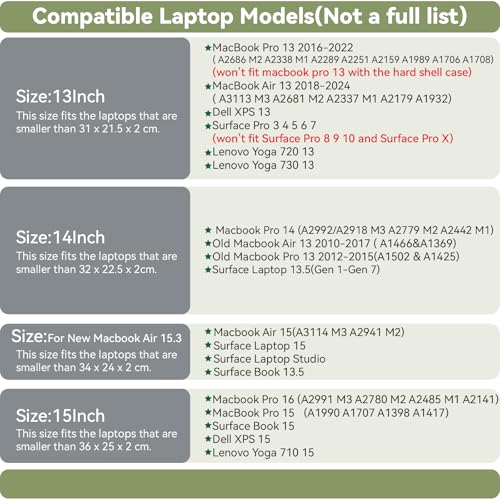 Leather Laptop Sleeve 15Inch 16 Inch Compatible with New MacBook Pro 16, New MacBook Pro 15, Surface Book 15, Dell XPS 15 Color White - color: White, size: 15 Inch