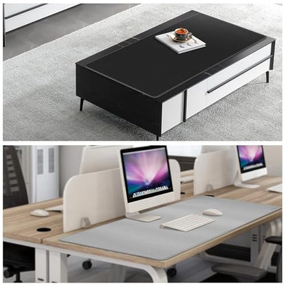 Chihein 47" x 20" 3XL PU Leather Desk Mat (Black/Gray), Dual Sided Desk Pad, Waterproof Computer Desk Bottle for Gaming, Office, Home - color: Light Gray/Black, size: 47.2" x 19.7"