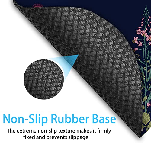 Summer Garden Small Mouse Pad，Mini Mouse Pad 6 x 7 Inch，for Laptop Keyboard Tray Wireless Mouse Home Office Travel，with Non-Slip Rubber Base, Waterproof Mouse Mat，Black Flowers - color: Black Flowers