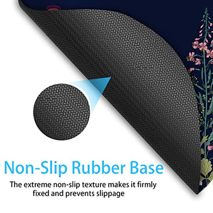 Summer Garden Small Mouse Pad，Mini Mouse Pad 6 x 7 Inch，for Laptop Keyboard Tray Wireless Mouse Home Office Travel，with Non-Slip Rubber Base, Waterproof Mouse Mat，Black Flowers - color: Black Flowers