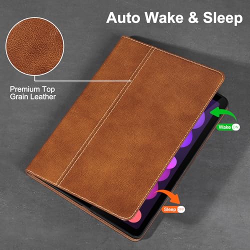 Gexmil Leather Case for iPad mini 7 A17 Pro/iPad mini 6 Gen 8.3 Inch | Genuine Leather Cover for iPad Mini 2024/2021,Protective Smart Folio,Auto Sleep/Wake,Anti Slip,Vegetable Tanned Brown - color: Vegetable Tanned Brown
