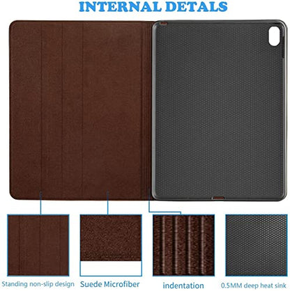 Gexmil Leather Case for iPad (A16) 11th Generation 11 Inch 2025, iPad 10th Generation 10.9 Inch 2022,Protective Full Grain Leather Cover Support Auto Sleep/Wake,Anti Slip,Butterfly Pattern | Genuine Leather Cover for iPad 2025 2022,Smart Folio Auto Sleep/