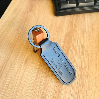 Funny Keychain for Nephew Niece From Aunt Don't Do Stupid Sh*t Love Auntie Leather Key chain Christmas Birthday Gift - style: Love Mom