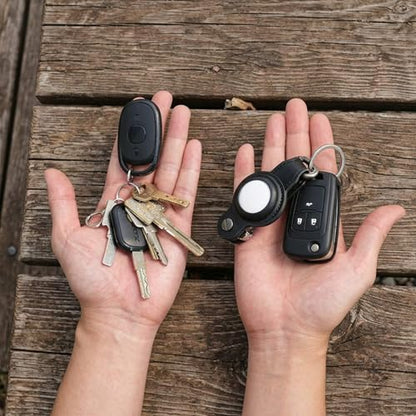Air Tag Key Organizer, Compact Leather Keychain for Apple AirTag Gen 1/2.[Black, without Airtag]